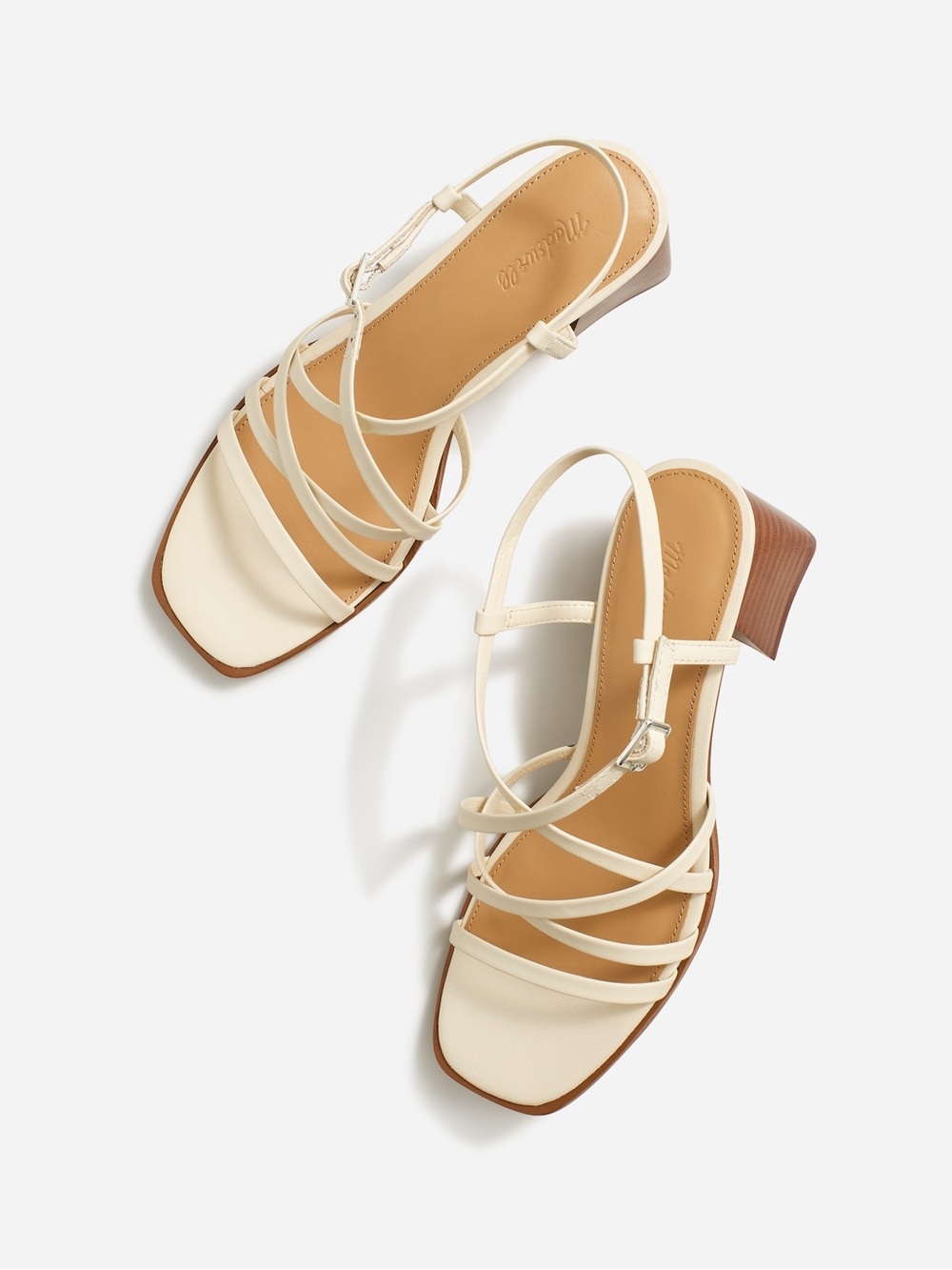Madewell Alissa Strappy Cream Block Heel Sandals Size 8